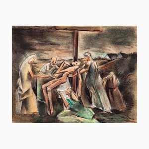 Unknown, Deposition of Christ, Mixed Media on Paper, 20th Century