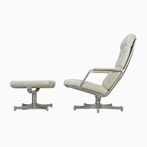 FK 85 Longe Chair and Ottoman by Fabricius and Kastholm for Kill International, 1960s, Set of 2