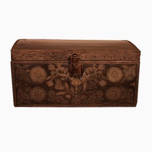 French Renaissance Leather Travel Trunk, 1600s