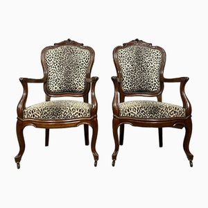 Vintage Napleon III Armchairs in Mahogany, Set of 2