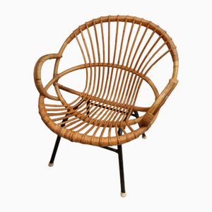 Vintage Bamboo Armchair, 1950s