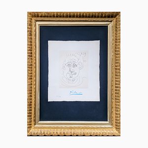 Pablo Picasso, Tete d'Homme Au Bouc, Rare Hand-Signed Etching, 1970s