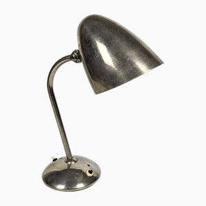 Lámpara de mesa vintage de níquel plateado de Franta Anýž, años 30