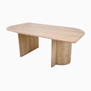 Table Basse en Travertin, Italie, 1980s