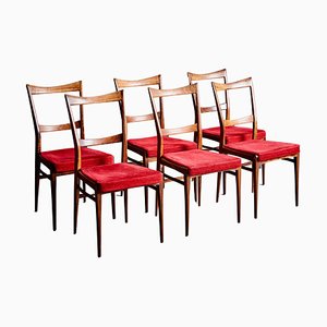 Esszimmerstühle aus Palisander im Stil von Ico Parisi, 1960er, 6er Set