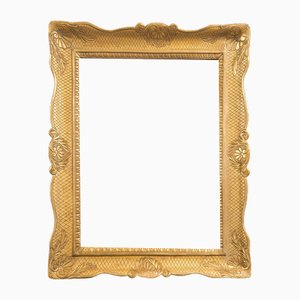 Empire Neapolitan Frame in Golden and Carved Wood, 1800s