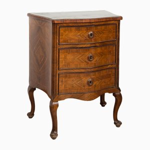 Louis XIV Neapolitan in Walnut Root with Jamly Inlaid Grafts in Wood & Walnut, 1800s