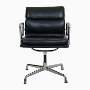 EA-208 Chair in Black Leather by Charles Eames, 2000s