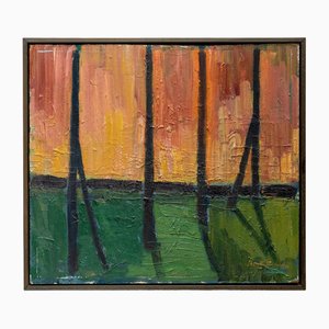 Trees, 20th Century, Oil on Canvas, Framed