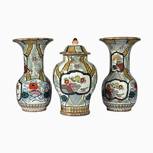 Vases 20ème Siècle en Céramique de Petrus Regout, 1890s, Set de 3