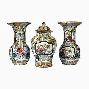 Vasi in ceramica di Petrus Regout, XX secolo, metà XIX secolo, set di 3
