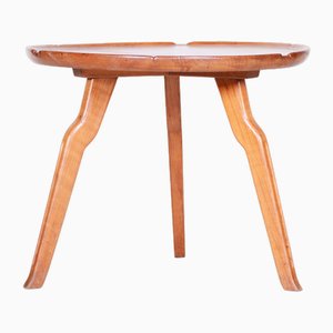 Petite Table Ronde Mid-Century attribuée à Krasna Jizba, République Tchèque, 1940s