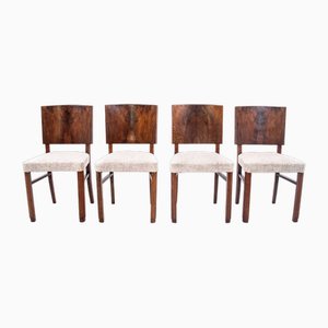 Art Deco Chairs, Poland, 1940s, Set of 4