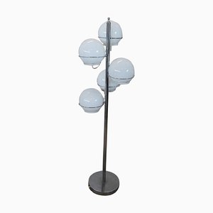 Chromed Metal and Glass Floor Lamp attributed to Gino Sarfatti, 1960s