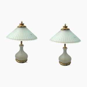 Murano Glass Table Lamps, 1980s, Set of 2