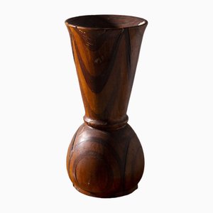 Amerikanische Vintage Vase aus verschiedenen Holzessenzen, 1950er