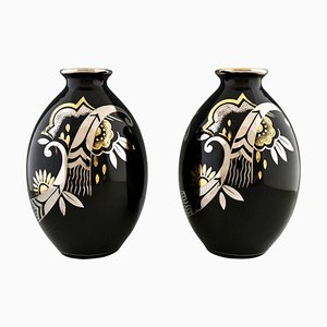 Art Deco Ceramic Vases, 1931, Set of 2