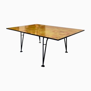 Asymmetrical Table with Metal Metal Legs and Light Resin by Giannoni & Santoni for Colé Italia