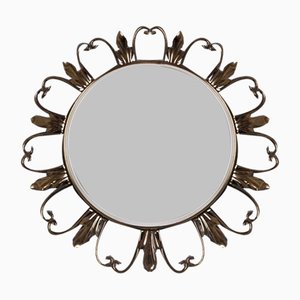 Specchio Sunburst vintage in ottone