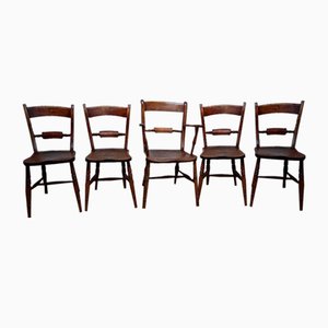 Oxford Windsor Bow Bar Back Chairs, 1850s, Set of 5