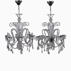 Chandeliers in Glass, Set of 2