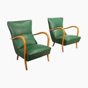 Italienische Vintage Sessel aus Kunstleder, 1950er, 2er Set