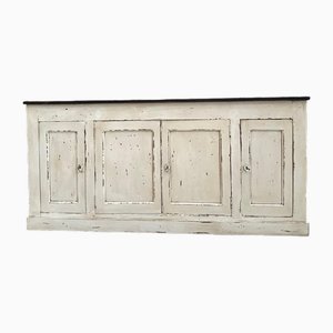 Large Antique White Patina Buffet, 1890s