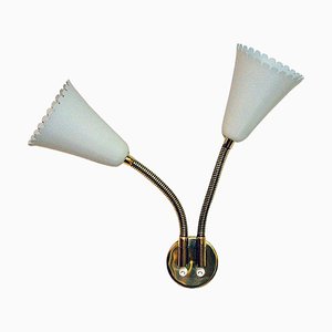 Swedish Brass and Metal Wall Lamp from Böhlmarks, 1940s