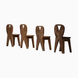 Chaises Montagne Brutaliste Art Populaire, France, 1950s, Set de 4