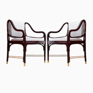 Art Nouveau Armchair Chairs by Otto Wagner for Jacob & Josef Kohn, 1890s, Set of 2
