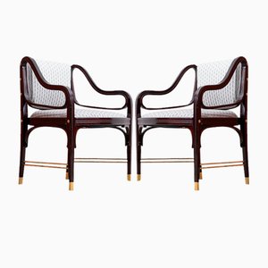 Fauteuils Art Nouveau par Otto Wagner pour Jacob & Josef Kohn, 1890s, Set de 2