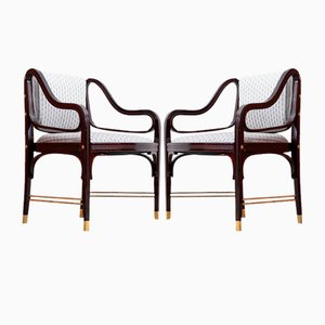 Set of Art Nouveau Armchair Chairs by Otto Wagner for Jacob & Josef Kohn, 1890s