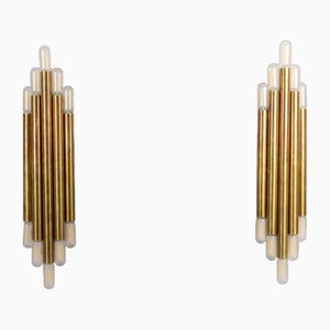 Brass Wall Lights by Sciolari, 1980s, Set of 2