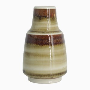 Kleine skandinavische Vase aus braunem Steingut von Gunnar Borg für Höganäs Ceramics, 1960er