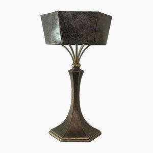 Lampada da tavolo Art Deco in metallo, anni '80