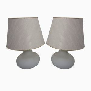 Opaline Glass Table Lamps from Glashütte Limburg, 1960s, Set of 2