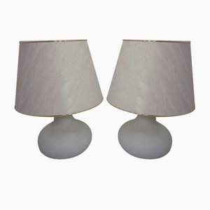 Opaline Glass Table Lamps from Glashütte Limburg, 1960s, Set of 2