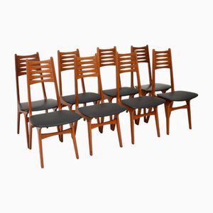 Dänische Vintage Teak Esszimmerstühle, 1960er, 8 . Set