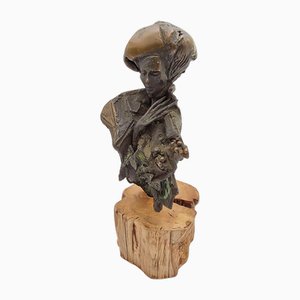 Nuccio Fontanella, Scultura figurativa, anni '70, Bronzo e legno d'ulivo