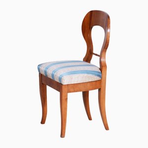 Biedermeier Side Chair in Cherry-Tree & New Upholstery, Austria, 1820s