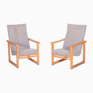 Mid-Century Beige Armchairs in Maple, Czech, 1960s, Set of 2