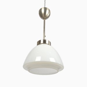 Bauhaus Nickel Plated Adjustable Ceiling Lamp, 1930s