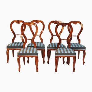 Chaises Biedermeier en Cerisier, République Tchèque, 1840s, Set de 6