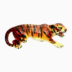 Large Vintage Italian Tiger Statue in Resin, 1970s