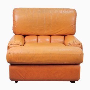 Vintage Lounge Chair in Cognac Leather, Italy, 1960s