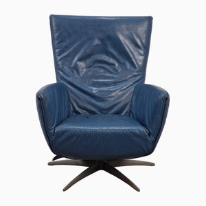 Vintage Leather Armchair Recliner by Gerard Van Den Berg for Label Blue, 1980s