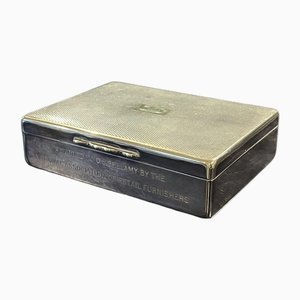 Silver Plate Cigarette Desk Box, 1964