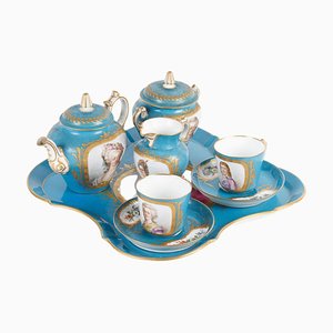 Service Tête À Tête Napoléon III 19ème Siècle de Porcelaine de Sèvres, Set de 6