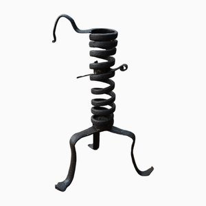 Spiral Candlestick in Wrought Iron, 17th Century