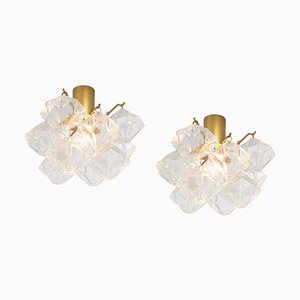 Petite Pagoda Glas Einbauleuchte Kalmar zugeschrieben, Österreich, 1960er